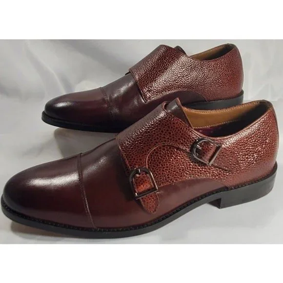 Thomas & Vine Calvin Double Monk Strap Brown Dress Shoe Size 8M - NWOB - Picture 3 of 7